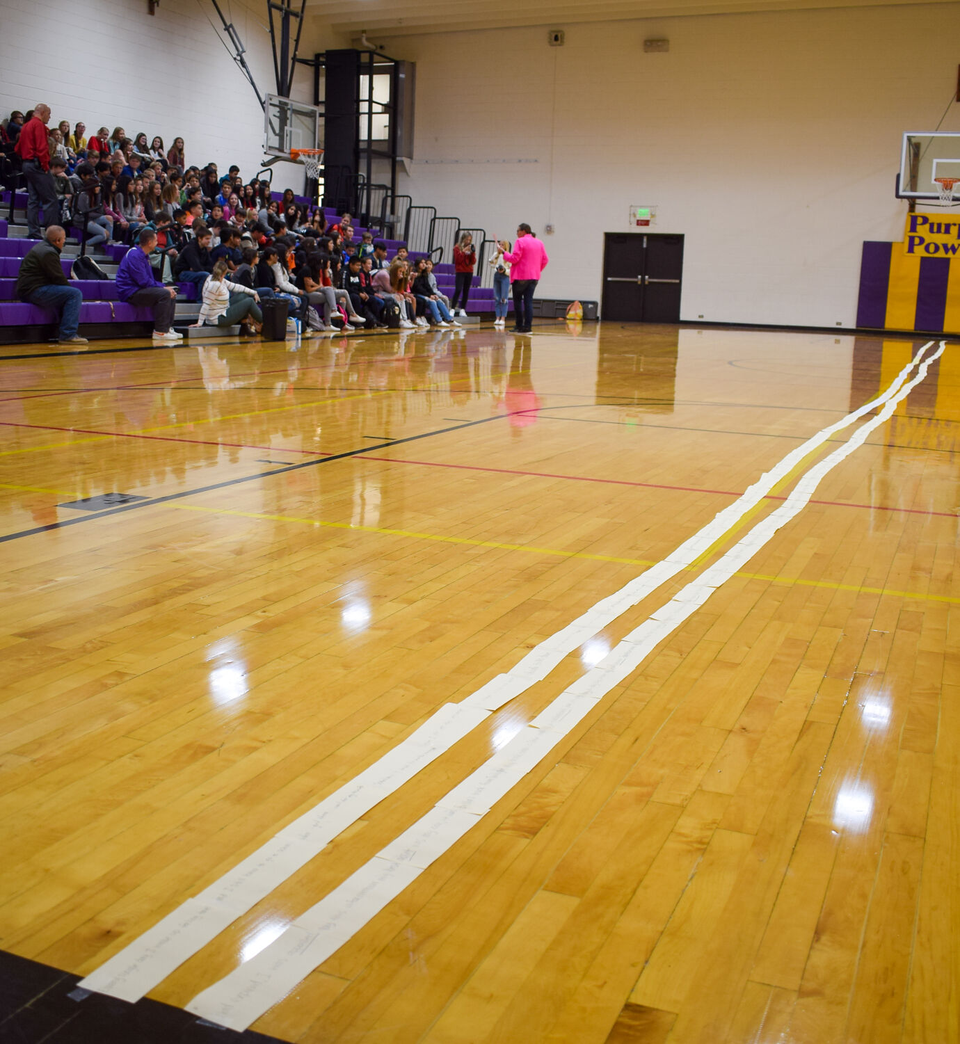 Rupert's Grade 7 students write a performance sentence measuring 163 inches and three quarters long